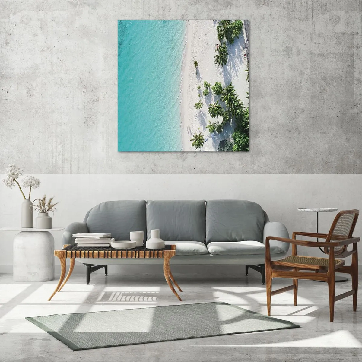 Cuadro sobre vidrio - Impresiones sobre Vidrio - Vacaciones en el paraíso - 70x70 cm