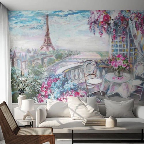 Fotomural Autadhesivo Deluxe Sticker - Mayo mágico en París - Ciudad, Torre Eiffel, París - 100x70 cm