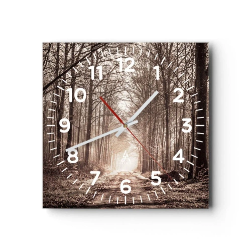 Reloj de pared - Reloj de vidrio - La catedral del bosque - 40x40 cm