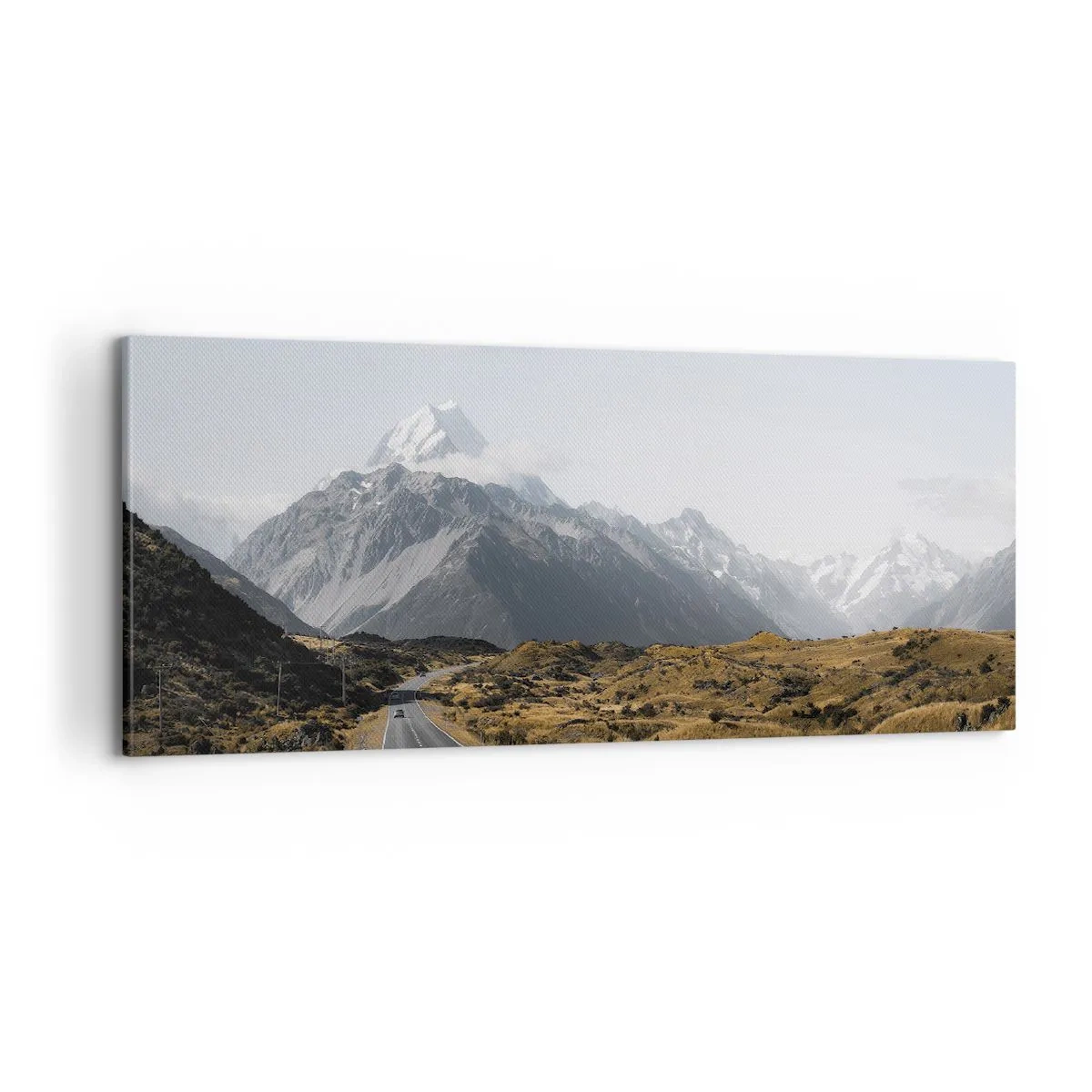 Cuadro sobre lienzo - Impresión de Imagen - El camino al corazón de las montañas - 100x40 cm