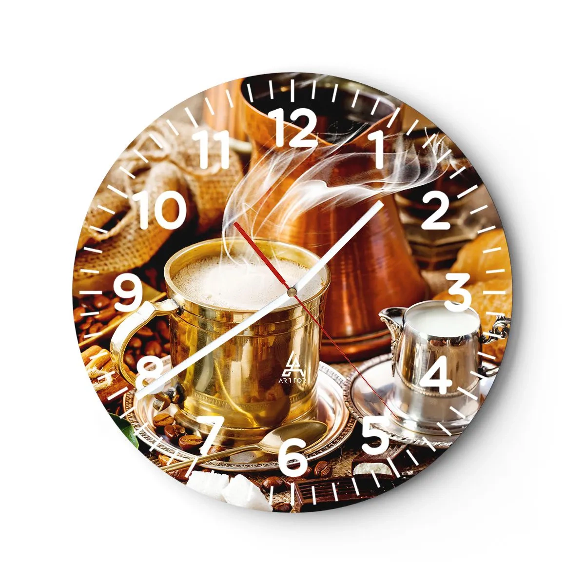 Reloj de pared - Reloj de vidrio - Que tengas un buen día - 40x40 cm