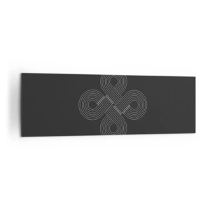 Cuadro sobre lienzo - Impresión de Imagen - Patrón celta en estilo minimalista sobre fondo negro. - 160x50cm - El espíritu celta - Decoración de pared moderna para salón y dormitorio ARTTOR