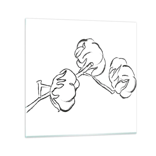 Cuadro sobre vidrio - Impresiones sobre Vidrio - Plumón de algodón - 70x70 cm