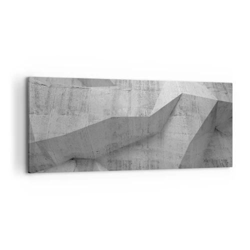 Cuadro sobre lienzo - Impresión de Imagen - Formas geométricas de hormigón en gris - 120x50cm - Un verdadero desafío - Decoración de pared moderna para salón y dormitorio ARTTOR