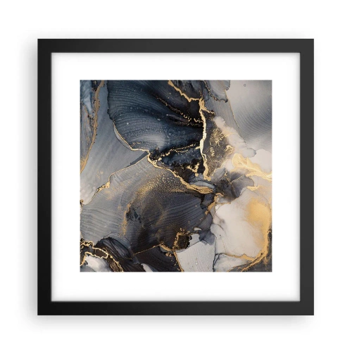 Póster en marco negro - La vida de una piedra - 30x30 cm