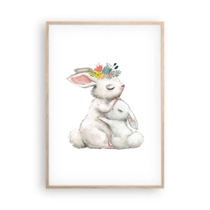 Póster en marco roble claro - En ningún lugar mejor que con mamá - 70x100 cm