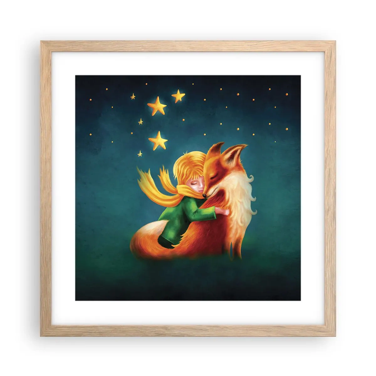 Póster en marco roble claro - El Principito - 40x40 cm
