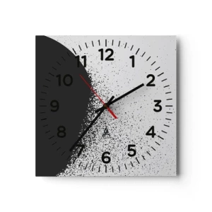 Reloj de pared - Reloj de vidrio - El movimiento de las partículas - 40x40 cm