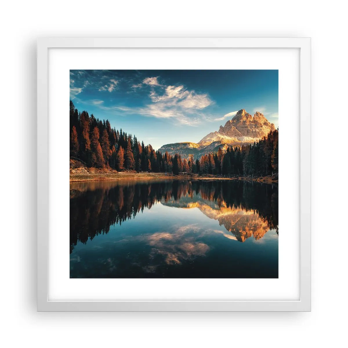 Póster en marco blanco - Paisaje duplicado - 40x40 cm