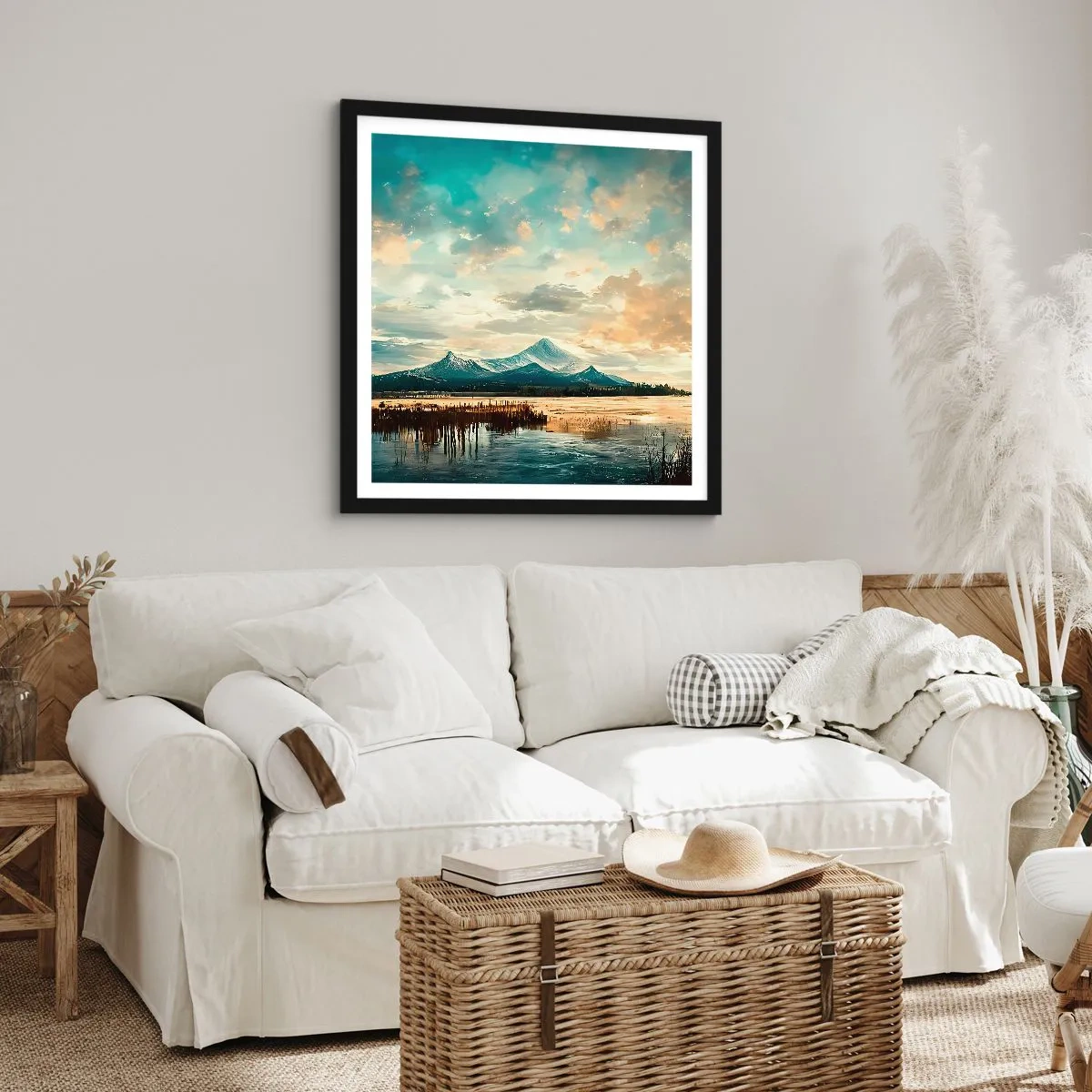 Póster en marco negro - Bajo la protección del cielo - 50x50 cm