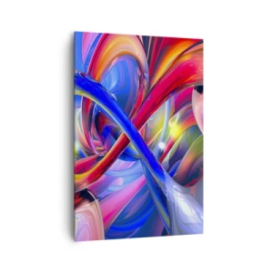 Cuadro sobre lienzo - Impresión de Imagen - Composiciones geométricas abstractas y coloridas en formas dinámicas. - 70x100cm - Una danza de colores - Decoración de pared moderna para salón y dormitorio ARTTOR