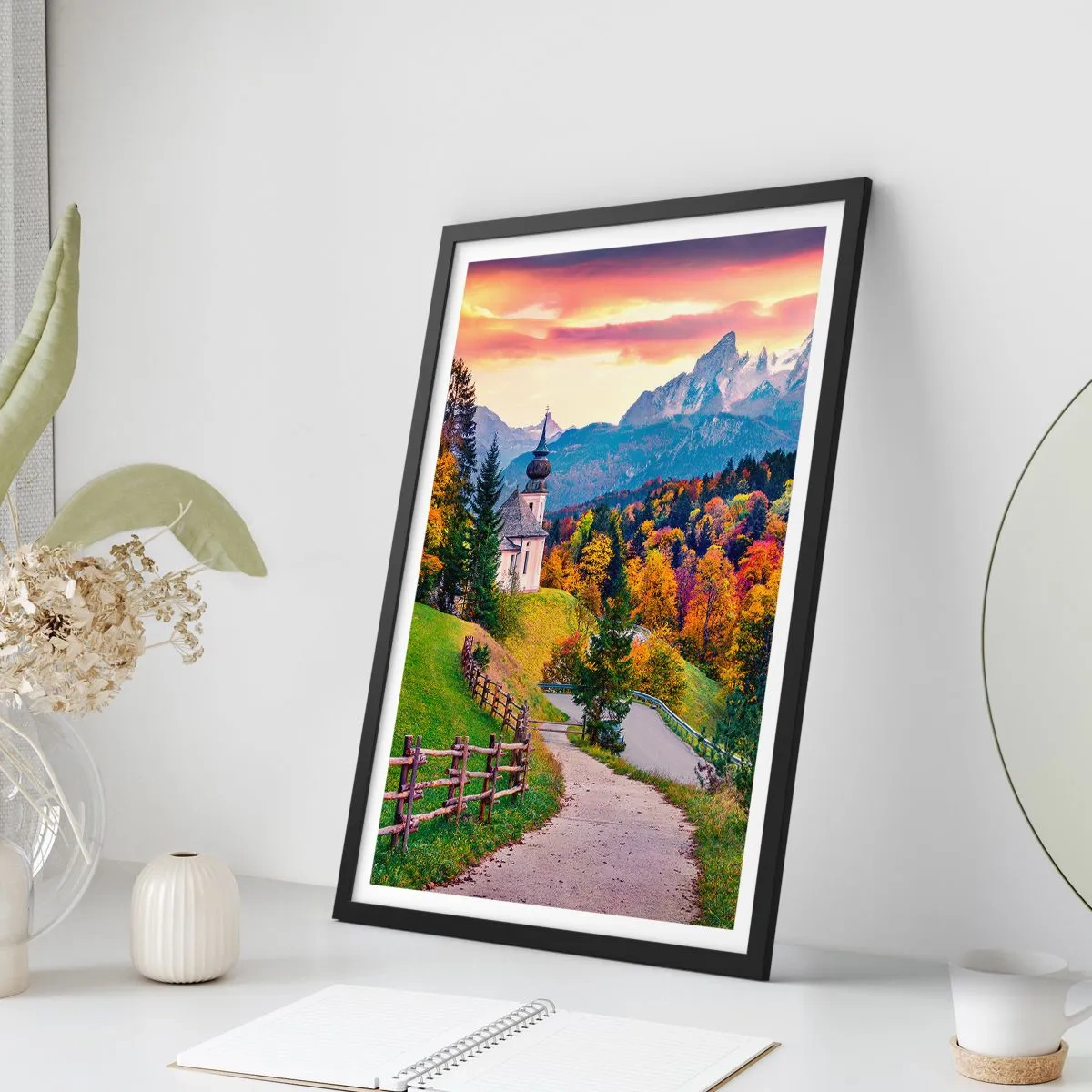 Póster en marco negro - Paisaje como una pintura - 61x91 cm