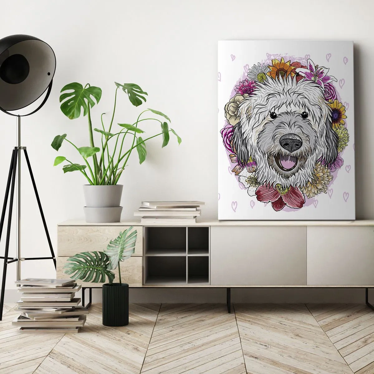 Cuadro sobre lienzo - Impresión de Imagen - Alegría de cachorro - 45x80 cm