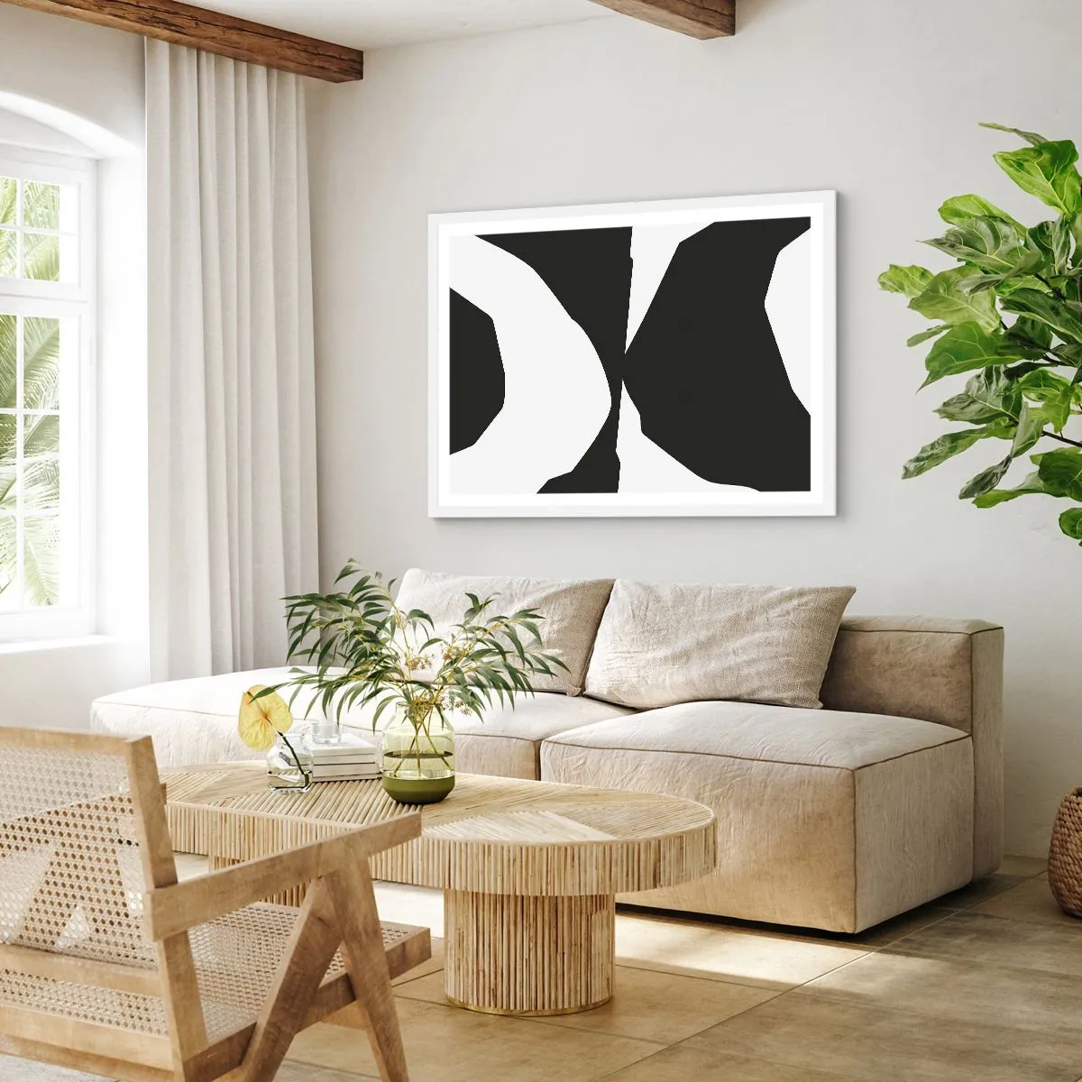 Póster en marco blanco - Positivo-negativo - 40x30 cm