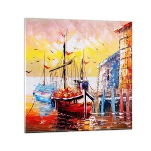 Cuadro sobre vidrio - Impresiones sobre Vidrio - Feliz regreso - 30x30 cm