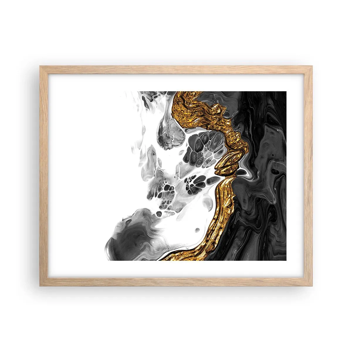 Póster en marco roble claro - Composición orgánica - 50x40 cm