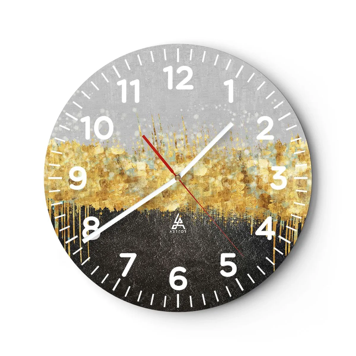 Reloj de pared - Reloj de vidrio - Hacia arriba y hacia abajo - 40x40 cm