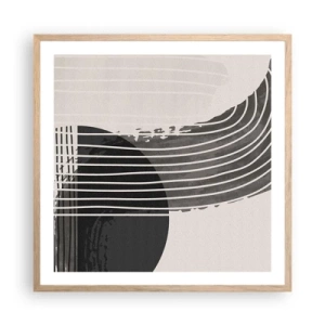 Póster en marco roble claro - Ida y vuelta - 60x60 cm