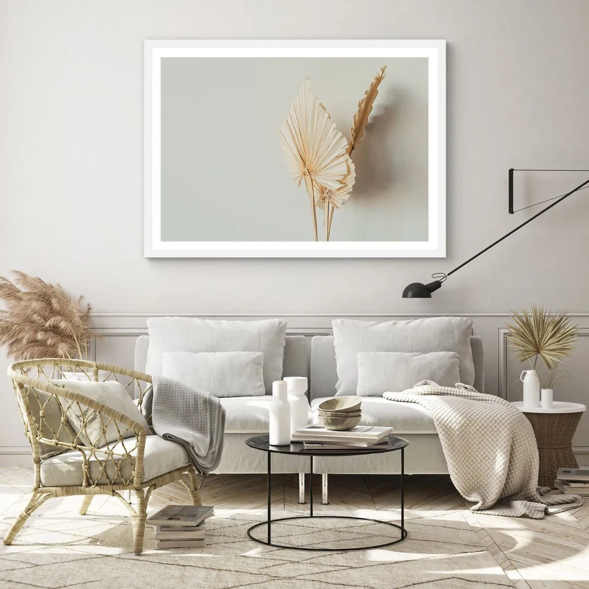 Póster en marco blanco - Armonía y consuelo - 100x70 cm