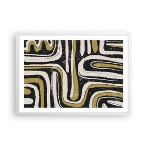 Póster en marco blanco - Composición: tramos y callejones - 70x50 cm