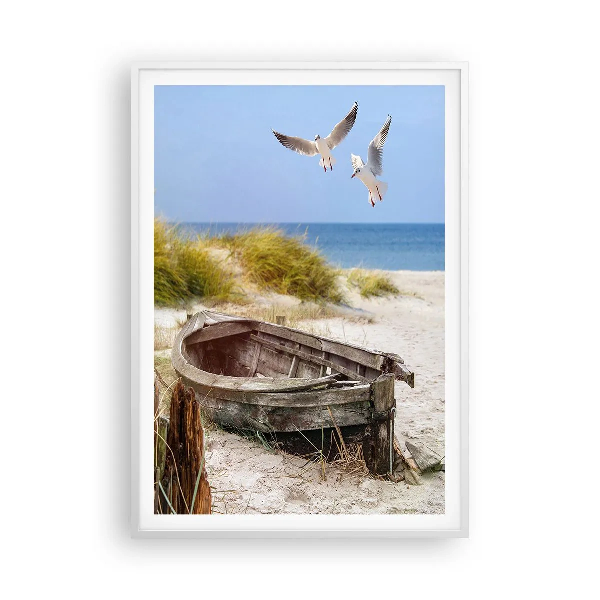 Póster en marco blanco - Bañada por el viento - 70x100 cm