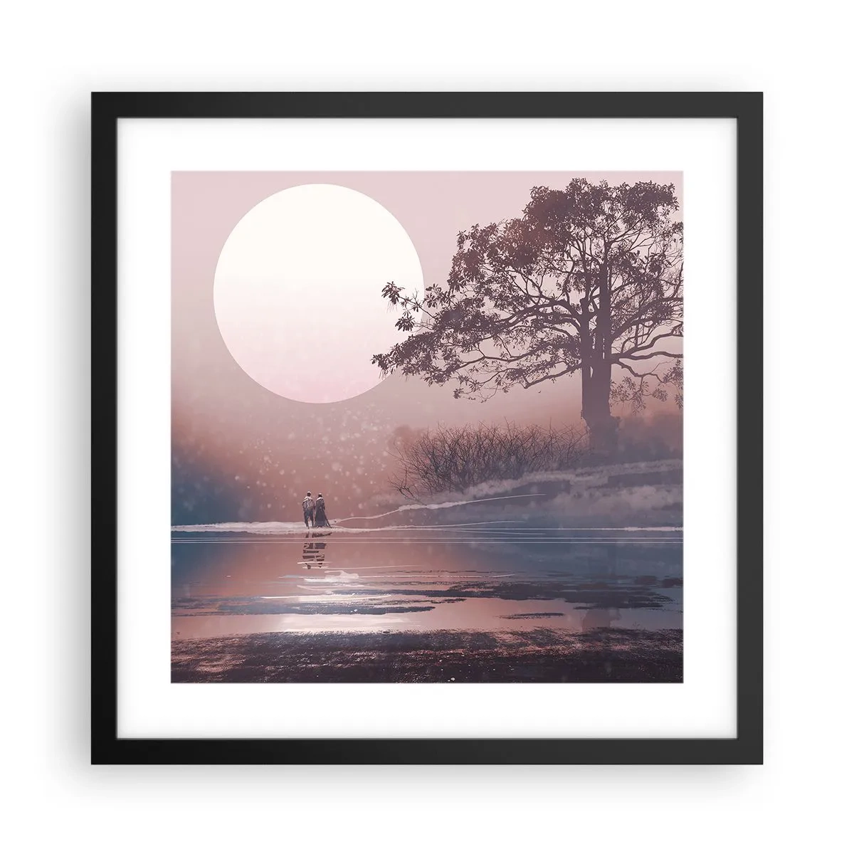 Póster en marco negro - Rarezas nocturnas - 40x40 cm