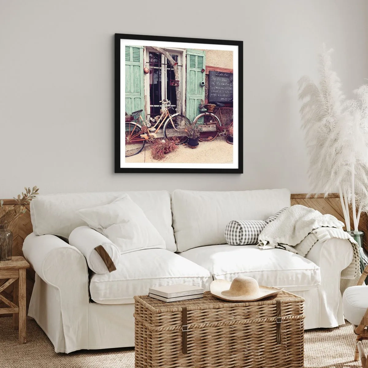 Póster en marco negro - La vida rural - 30x30 cm