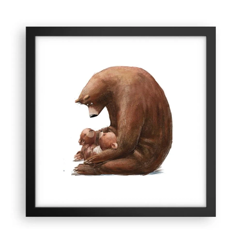 Póster en marco negro - Dulces sueños, niños - 30x30 cm