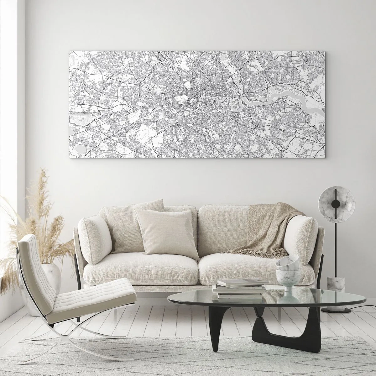 Cuadro sobre vidrio - Impresiones sobre Vidrio - Un mapa del laberinto de Londres - 100x40 cm