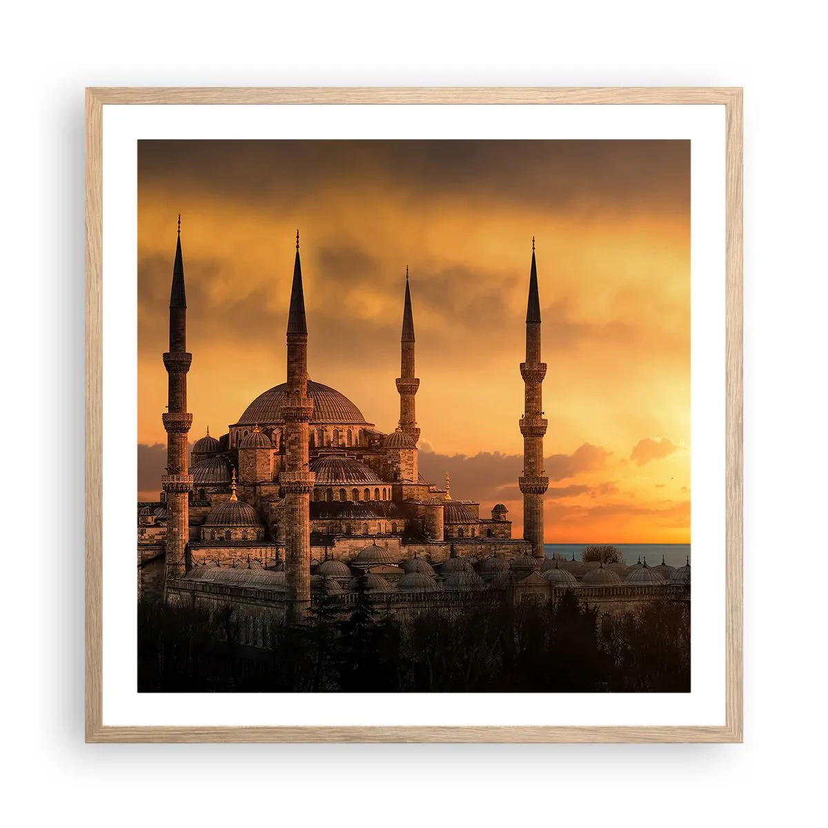 Póster en marco roble claro - Dios es grande - 60x60 cm