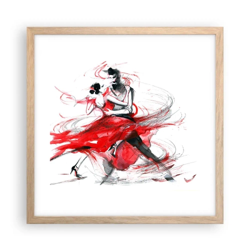 Póster en marco roble claro - El tango: el ritmo de la pasión - 40x40 cm