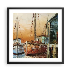 Póster en marco negro - Regreso pacífico - 50x50 cm