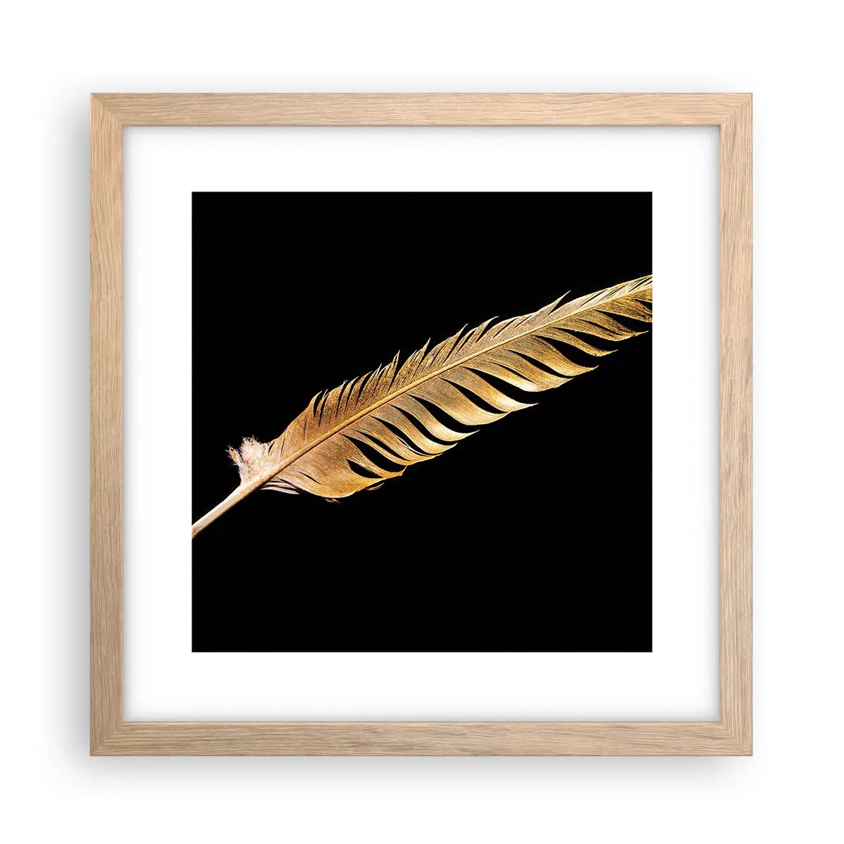 Póster en marco roble claro - Pluma de alta calidad - 30x30 cm