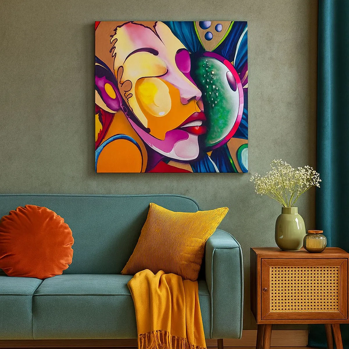 Cuadro sobre lienzo - Impresión de Imagen - Toque de color - 30x30 cm