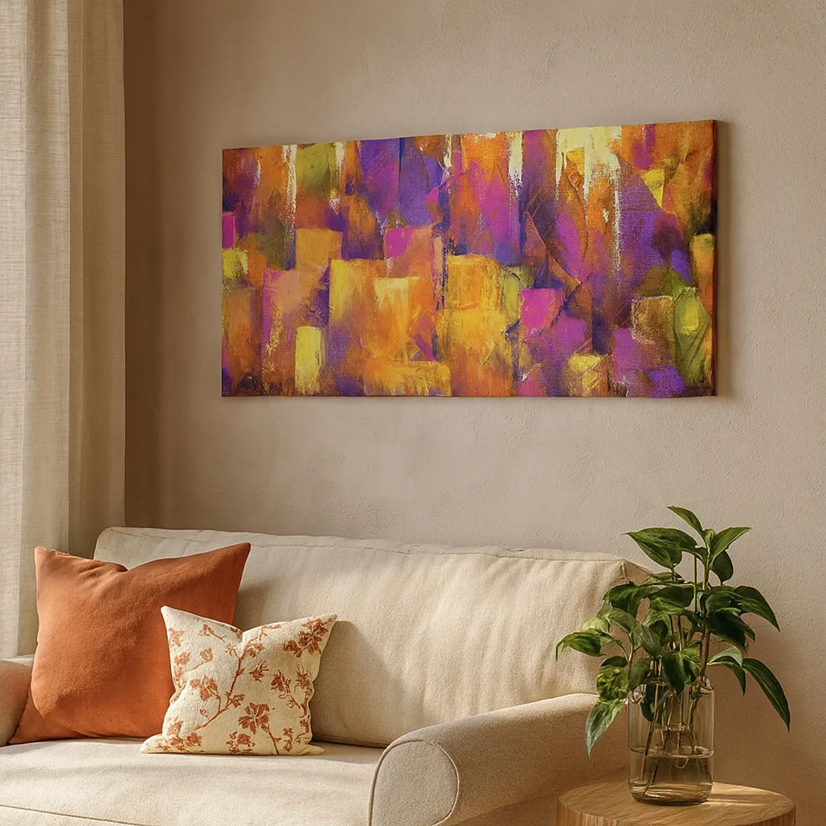 Cuadro sobre lienzo - Impresión de Imagen - Composición metropolitana - 30x30 cm