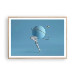 Póster en marco roble claro - Y los planetas se vuelven locos - 100x70 cm