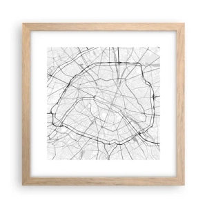 Póster en marco roble claro - Flor de París - 30x30 cm