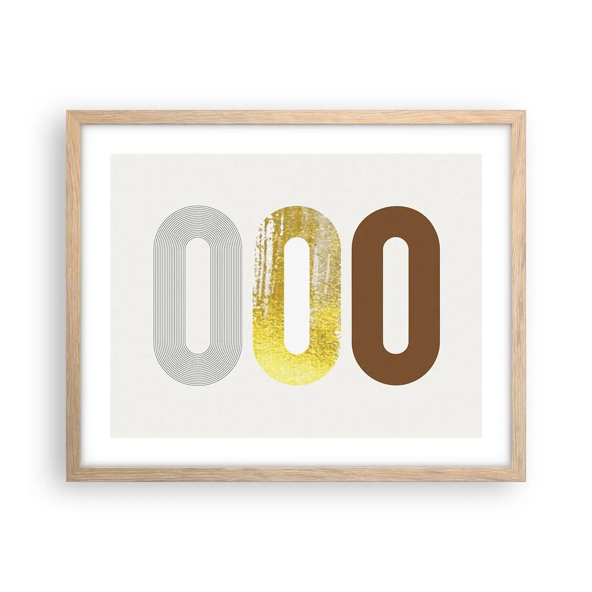 Póster en marco roble claro - ¡Ooo! - 50x40 cm