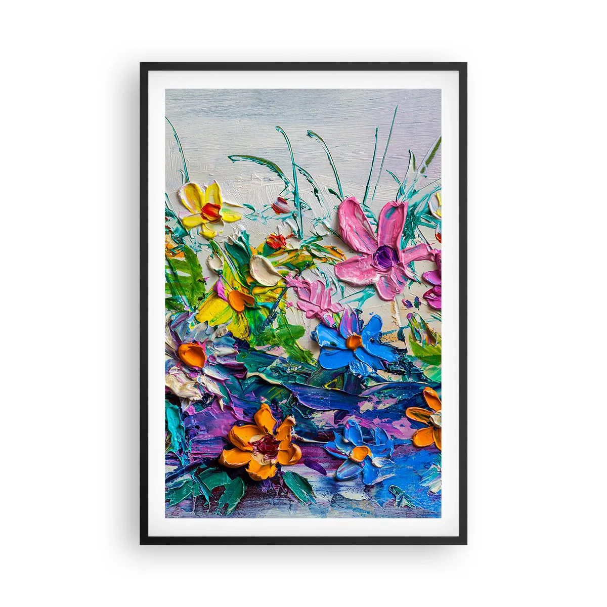 Póster en marco negro - La energía de las flores - 61x91 cm