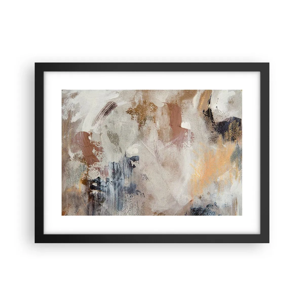 Póster en marco negro - Abstracción brumosa - 40x30 cm