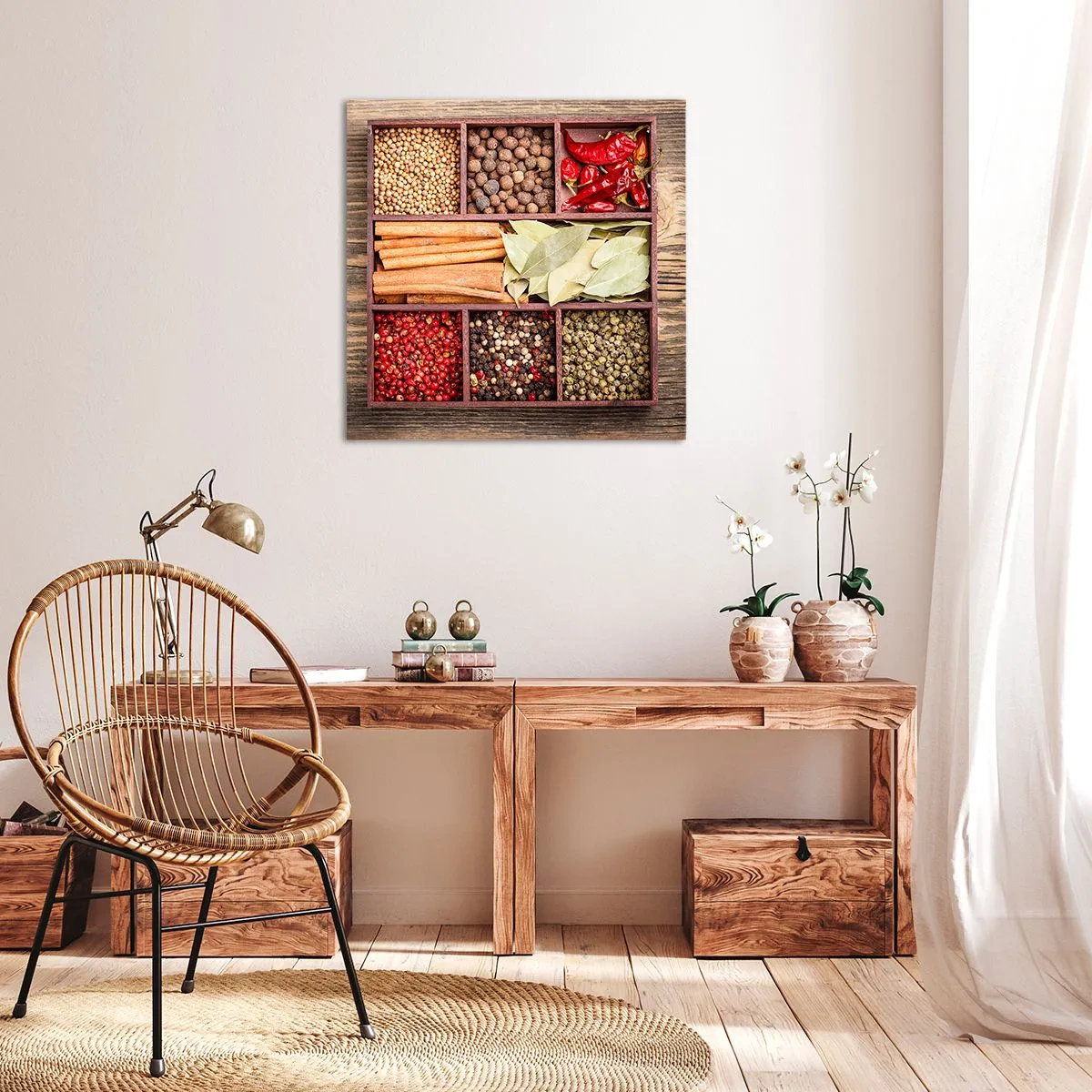Cuadro sobre lienzo - Impresión de Imagen - Orden de formas, composición de aromas - 70x70 cm