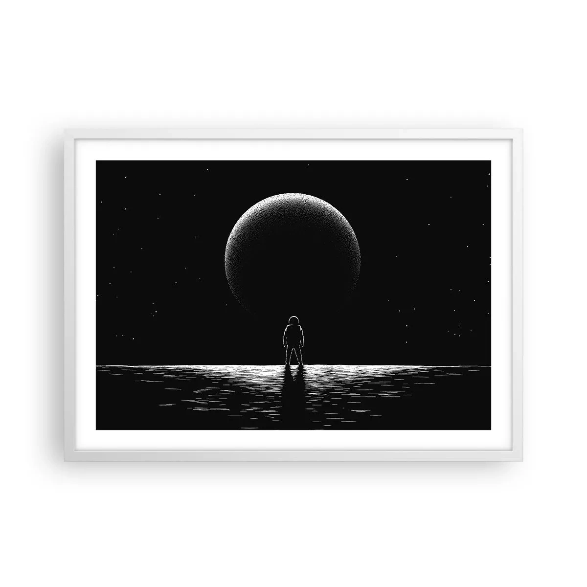 Póster en marco blanco - Cara a cara - 70x50 cm