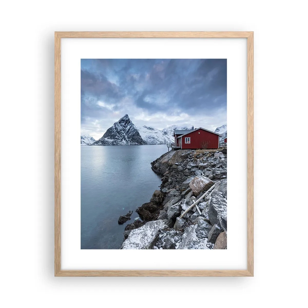 Póster en marco roble claro - Paisaje escandinavo - 40x50 cm