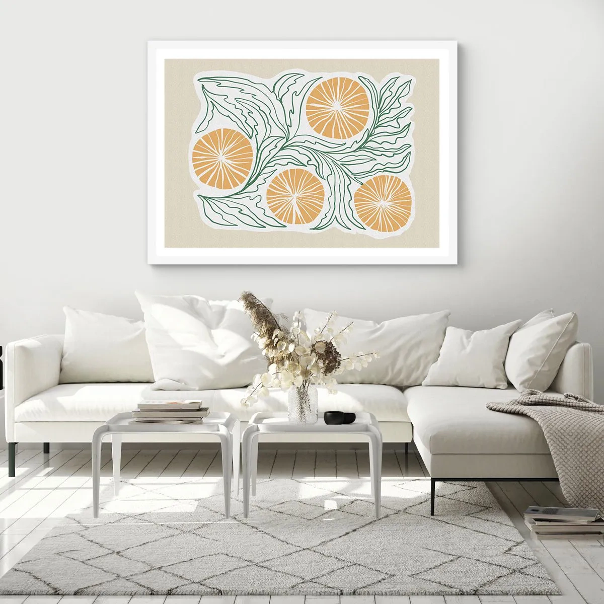 Póster en marco blanco - Étnico con un toque de abstracción - 70x50 cm