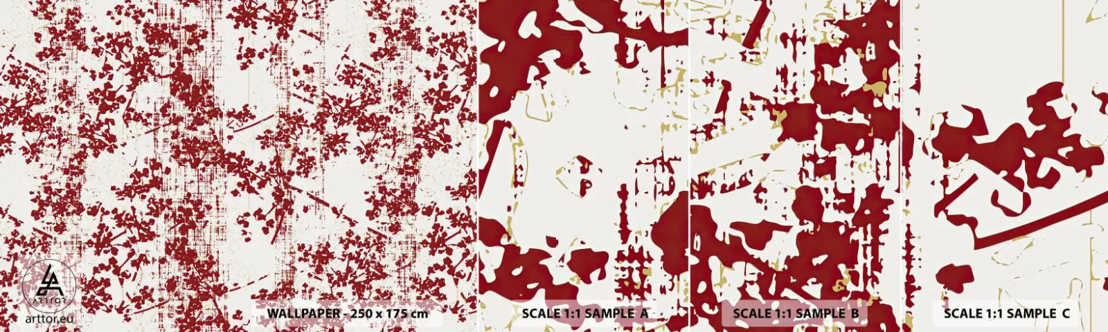 Muestra De Fotomural Standard Eco - Como un viejo percal - Envejecido, Patrón, flores - 100x30 cm