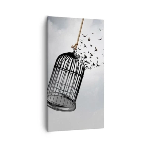 Cuadro sobre lienzo - Impresión de Imagen - Fe... Esperanza... ¡Libertad! - 55x100 cm