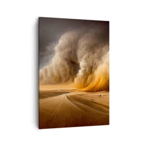 Cuadro sobre lienzo - Impresión de Imagen - Impresionante tormenta de arena en el desierto - 50x70cm - Ira del desierto - Decoración de pared moderna para salón y dormitorio ARTTOR