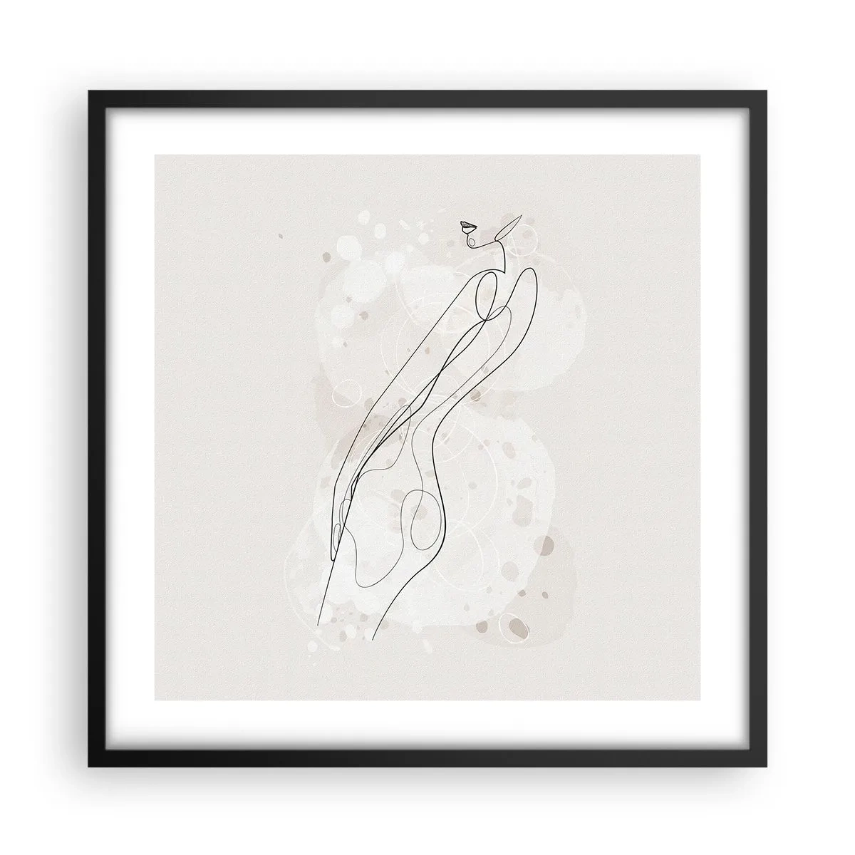 Póster en marco negro - Una mirada no dice nada y al mismo tiempo lo dice todo - 50x50 cm