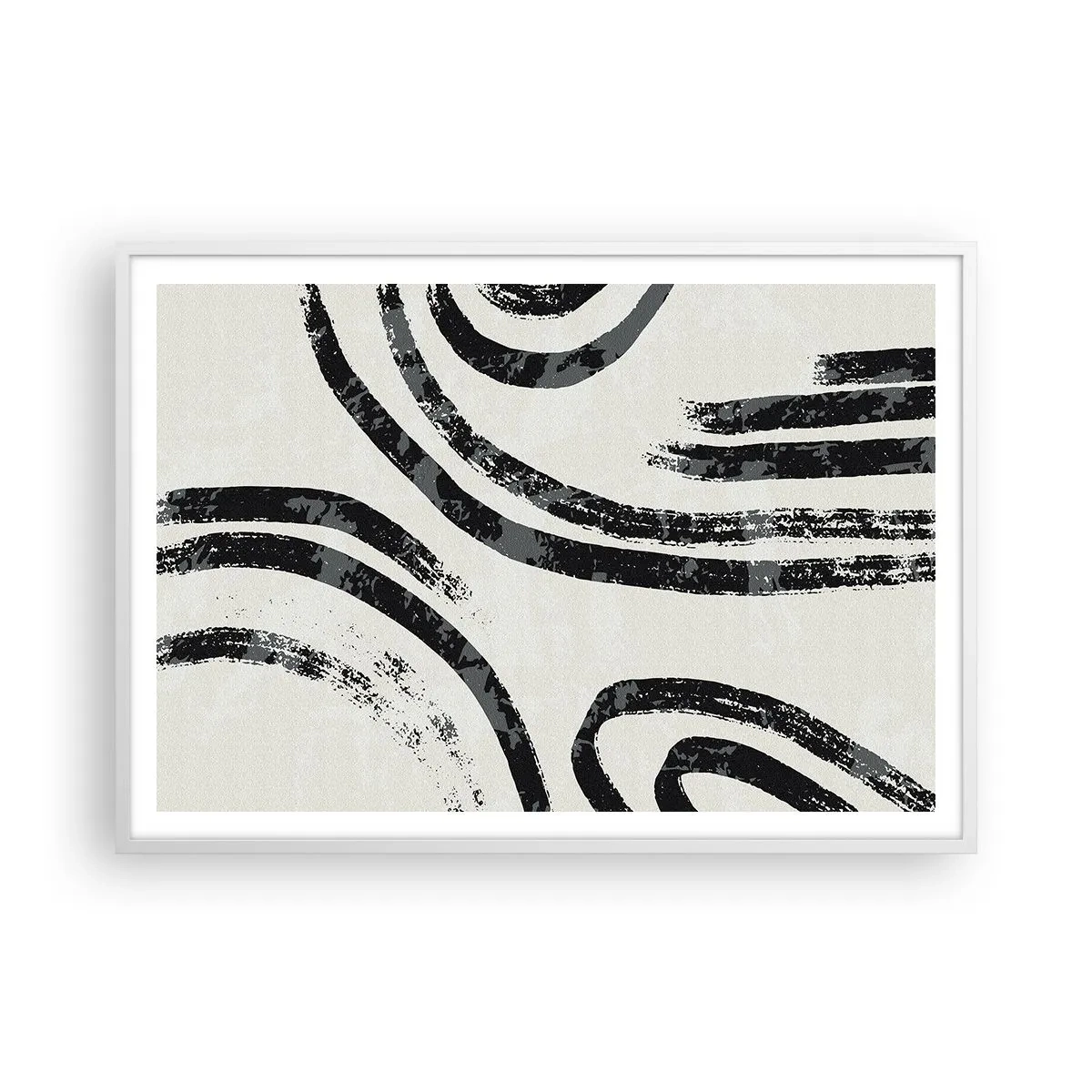 Póster en marco blanco - A medias - 100x70 cm