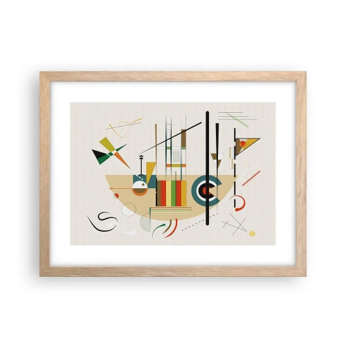 Póster en marco roble claro - Y el mundo ríe - 40x30 cm